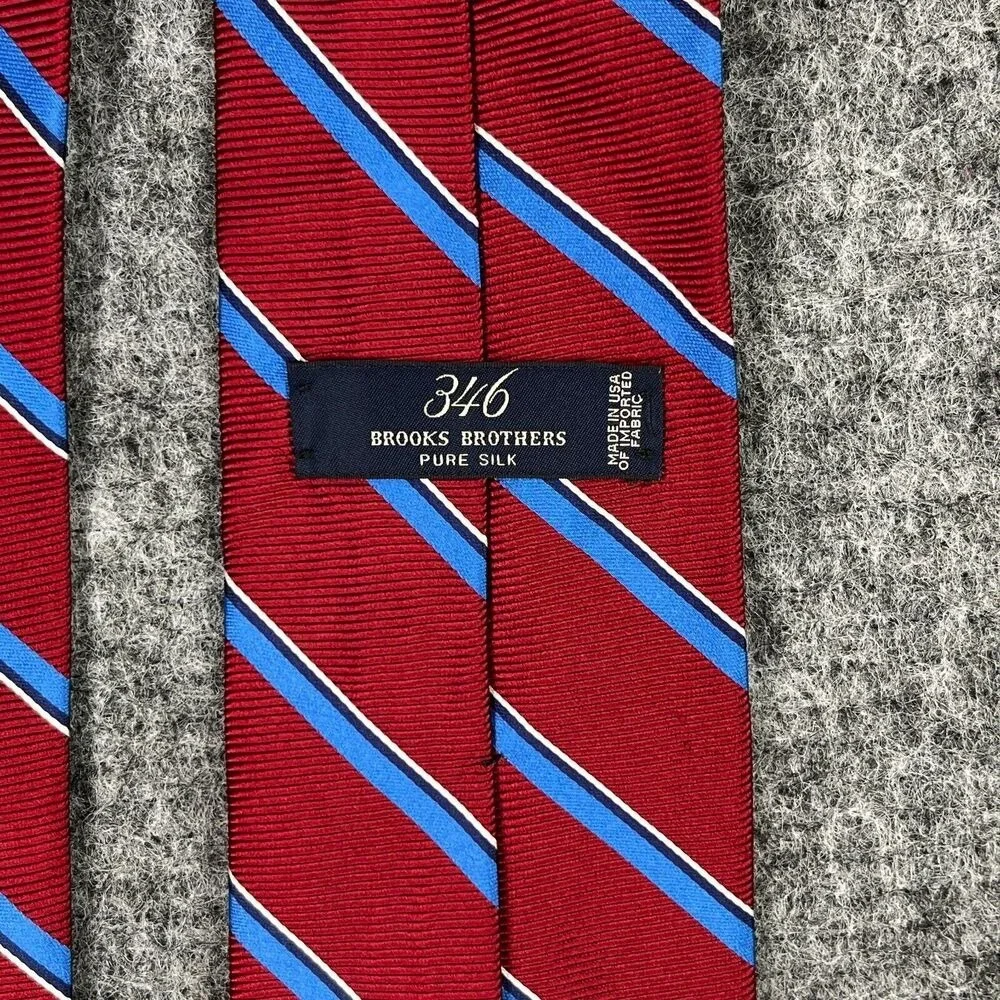 Brooks Brothers 345 Tie Mens Silk USA Red‎ Striped 56